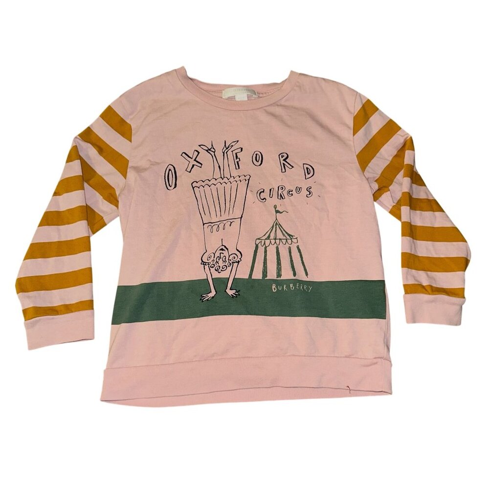 Burberry Children Size 6 Oxford Circus Long Sleeve Crewneck Shirt Pink Girls